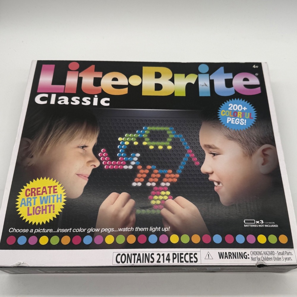 Unused. Lite Brite Classic Light‎ Up Peg Board 200+ Colorful Pegs Art.